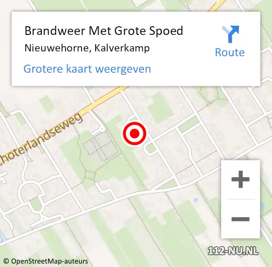 Locatie op kaart van de 112 melding: Brandweer Met Grote Spoed Naar Nieuwehorne, Kalverkamp op 8 december 2024 12:42