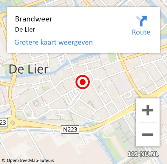 Locatie op kaart van de 112 melding: Brandweer De Lier op 8 december 2024 12:47