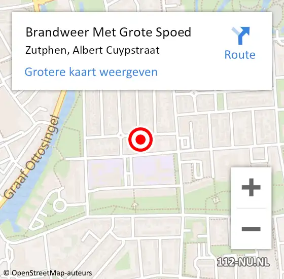 Locatie op kaart van de 112 melding: Brandweer Met Grote Spoed Naar Zutphen, Albert Cuypstraat op 8 december 2024 13:02