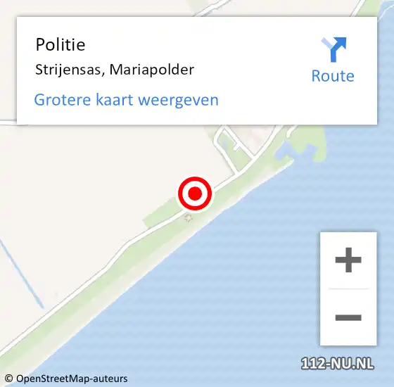 Locatie op kaart van de 112 melding: Politie Strijensas, Mariapolder op 8 december 2024 13:28