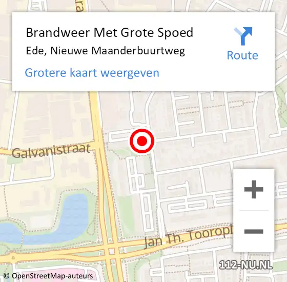 Locatie op kaart van de 112 melding: Brandweer Met Grote Spoed Naar Ede, Nieuwe Maanderbuurtweg op 8 december 2024 13:34