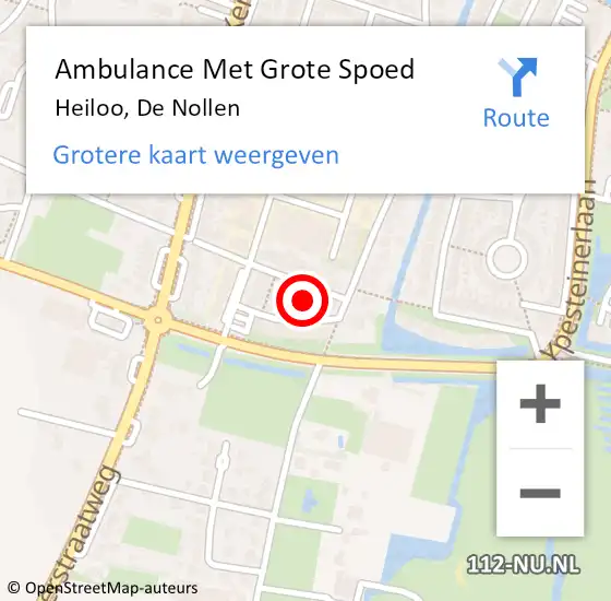 Locatie op kaart van de 112 melding: Ambulance Met Grote Spoed Naar Heiloo, De Nollen op 8 december 2024 14:28