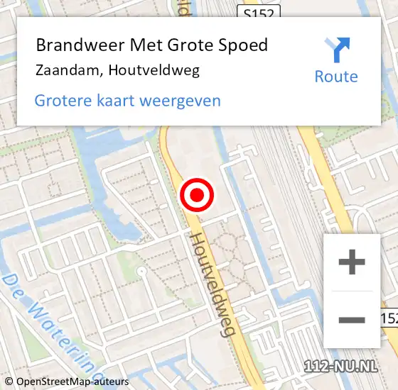 Locatie op kaart van de 112 melding: Brandweer Met Grote Spoed Naar Zaandam, Houtveldweg op 8 december 2024 14:32