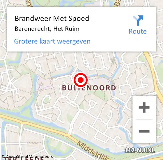 Locatie op kaart van de 112 melding: Brandweer Met Spoed Naar Barendrecht, Het Ruim op 8 december 2024 14:33