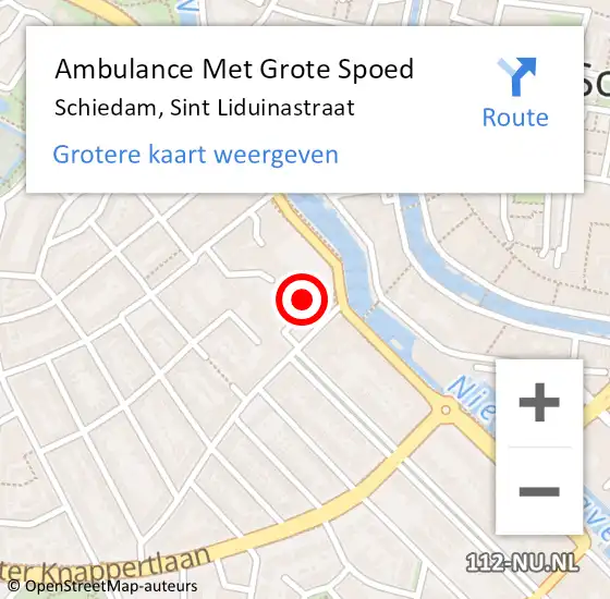 Locatie op kaart van de 112 melding: Ambulance Met Grote Spoed Naar Schiedam, Sint Liduinastraat op 8 december 2024 14:34