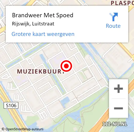 Locatie op kaart van de 112 melding: Brandweer Met Spoed Naar Rijswijk, Luitstraat op 8 december 2024 14:49