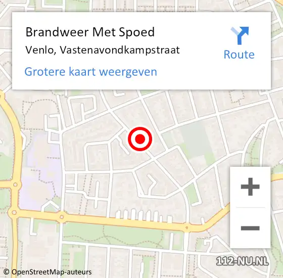 Locatie op kaart van de 112 melding: Brandweer Met Spoed Naar Venlo, Vastenavondkampstraat op 8 december 2024 15:13