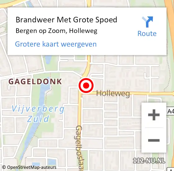 Locatie op kaart van de 112 melding: Brandweer Met Grote Spoed Naar Bergen op Zoom, Holleweg op 8 december 2024 15:18