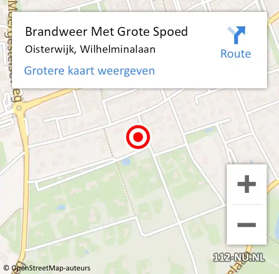 Locatie op kaart van de 112 melding: Brandweer Met Grote Spoed Naar Oisterwijk, Wilhelminalaan op 8 december 2024 15:46