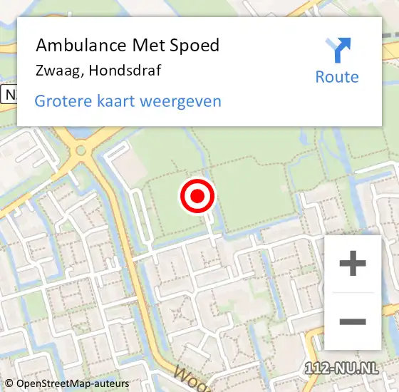 Locatie op kaart van de 112 melding: Ambulance Met Spoed Naar Zwaag, Hondsdraf op 8 december 2024 15:54