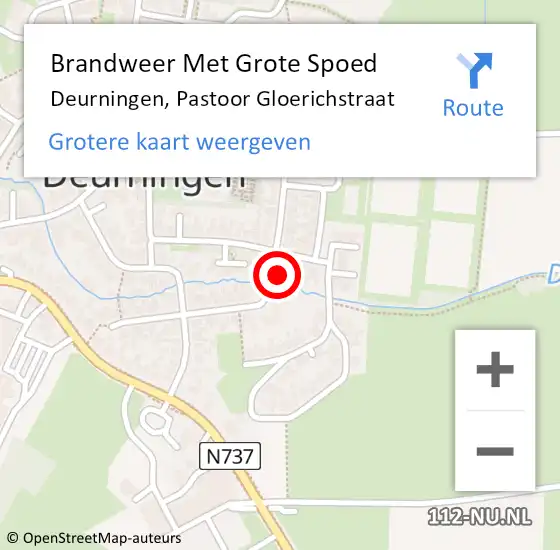 Locatie op kaart van de 112 melding: Brandweer Met Grote Spoed Naar Deurningen, Pastoor Gloerichstraat op 8 december 2024 16:29