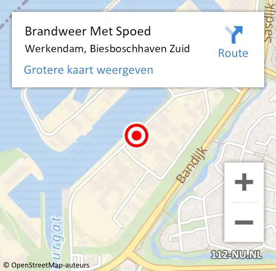 Locatie op kaart van de 112 melding: Brandweer Met Spoed Naar Werkendam, Biesboschhaven Zuid op 8 december 2024 16:33