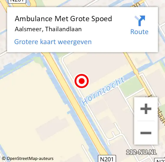 Locatie op kaart van de 112 melding: Ambulance Met Grote Spoed Naar Aalsmeer, Thailandlaan op 8 december 2024 16:47