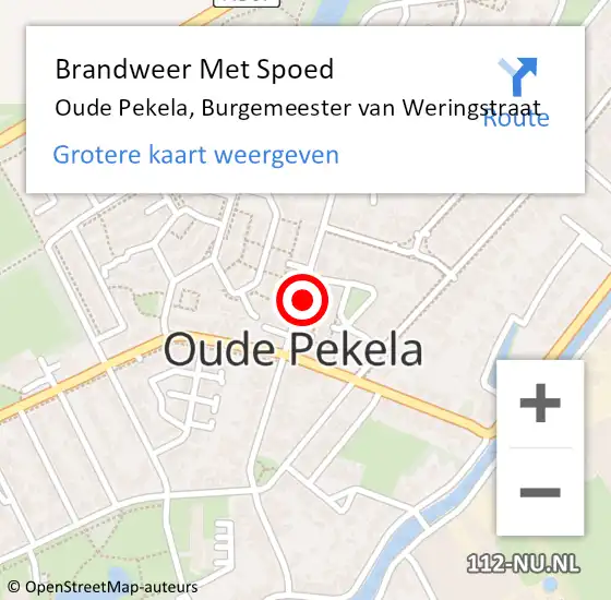 Locatie op kaart van de 112 melding: Brandweer Met Spoed Naar Oude Pekela, Burgemeester van Weringstraat op 8 december 2024 17:15