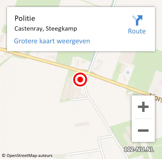 Locatie op kaart van de 112 melding: Politie Castenray, Steegkamp op 8 december 2024 17:15