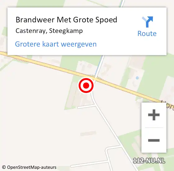 Locatie op kaart van de 112 melding: Brandweer Met Grote Spoed Naar Castenray, Steegkamp op 8 december 2024 17:16