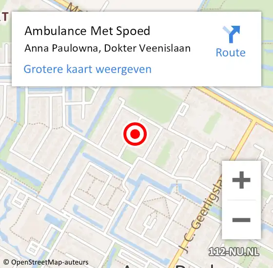 Locatie op kaart van de 112 melding: Ambulance Met Spoed Naar Anna Paulowna, Dokter Veenislaan op 8 december 2024 17:42