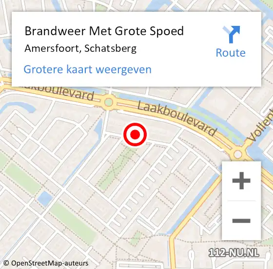 Locatie op kaart van de 112 melding: Brandweer Met Grote Spoed Naar Amersfoort, Schatsberg op 8 december 2024 20:09