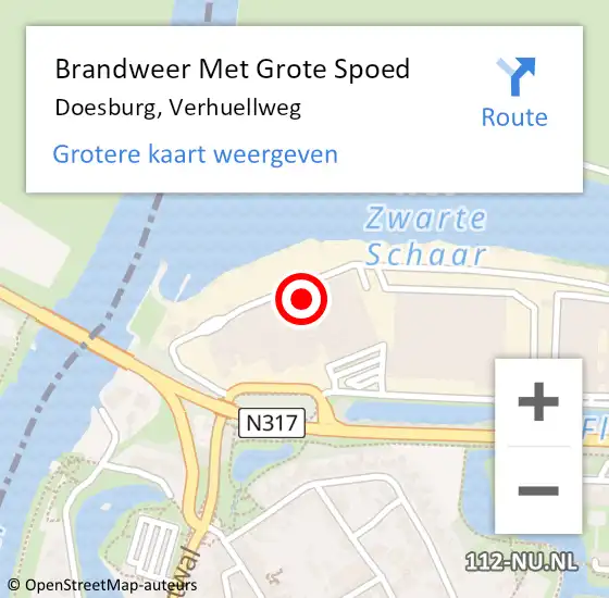 Locatie op kaart van de 112 melding: Brandweer Met Grote Spoed Naar Doesburg, Verhuellweg op 8 december 2024 20:12