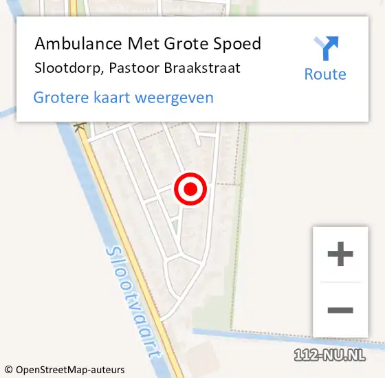 Locatie op kaart van de 112 melding: Ambulance Met Grote Spoed Naar Slootdorp, Pastoor Braakstraat op 8 december 2024 20:13