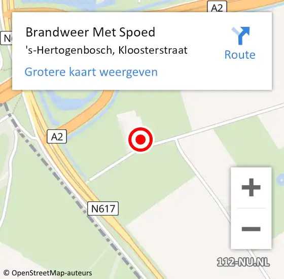 Locatie op kaart van de 112 melding: Brandweer Met Spoed Naar 's-Hertogenbosch, Kloosterstraat op 8 december 2024 21:39