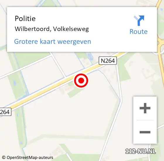 Locatie op kaart van de 112 melding: Politie Wilbertoord, Volkelseweg op 8 december 2024 22:22