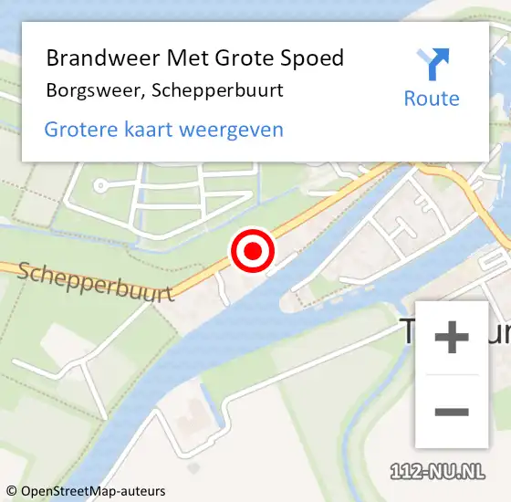 Locatie op kaart van de 112 melding: Brandweer Met Grote Spoed Naar Borgsweer, Schepperbuurt op 8 december 2024 22:58