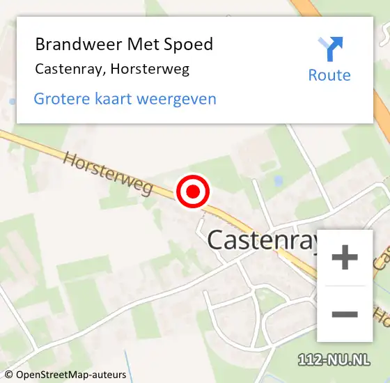 Locatie op kaart van de 112 melding: Brandweer Met Spoed Naar Castenray, Horsterweg op 8 december 2024 23:53