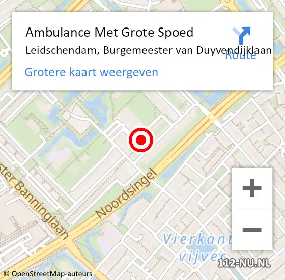 Locatie op kaart van de 112 melding: Ambulance Met Grote Spoed Naar Leidschendam, Burgemeester van Duyvendijklaan op 9 december 2024 01:37