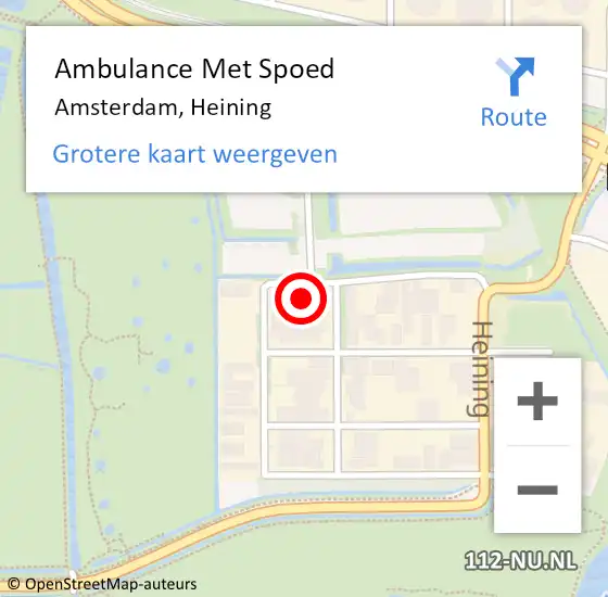 Locatie op kaart van de 112 melding: Ambulance Met Spoed Naar Amsterdam, Heining op 9 december 2024 01:46