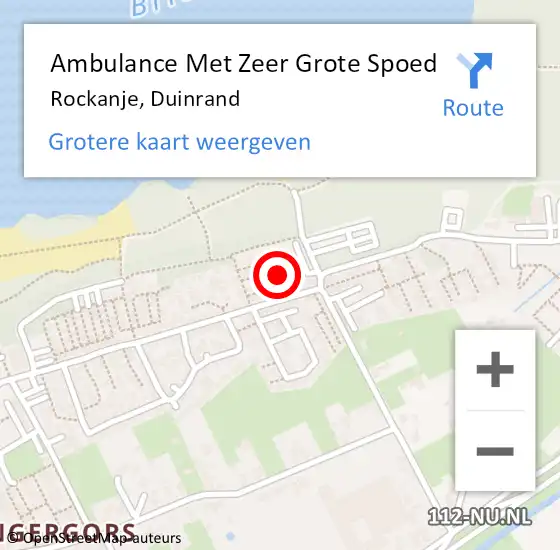 Locatie op kaart van de 112 melding: Ambulance Met Zeer Grote Spoed Naar Rockanje, Duinrand op 9 december 2024 03:23