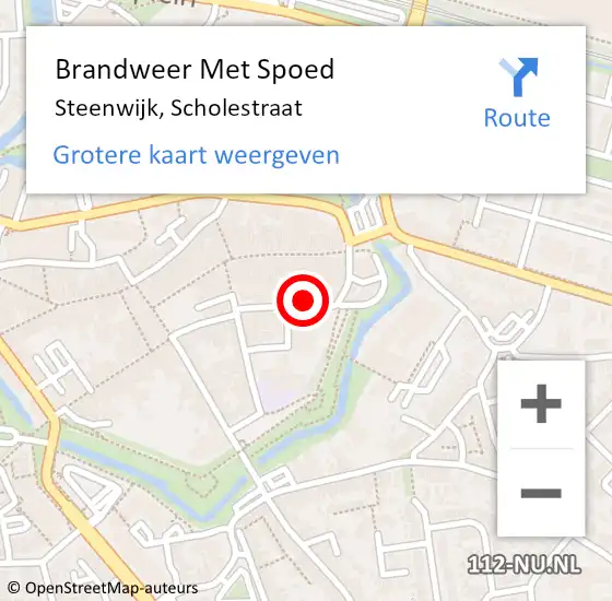 Locatie op kaart van de 112 melding: Brandweer Met Spoed Naar Steenwijk, Scholestraat op 9 december 2024 04:19