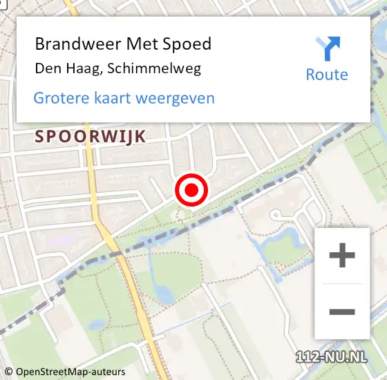 Locatie op kaart van de 112 melding: Brandweer Met Spoed Naar Den Haag, Schimmelweg op 9 december 2024 07:19