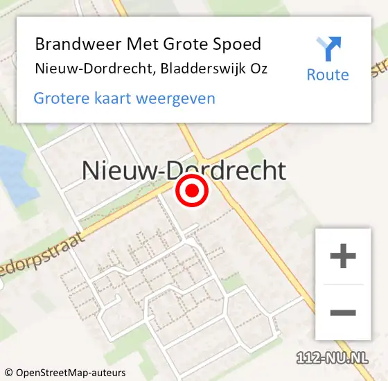 Locatie op kaart van de 112 melding: Brandweer Met Grote Spoed Naar Nieuw Dordrecht op 9 december 2024 07:29