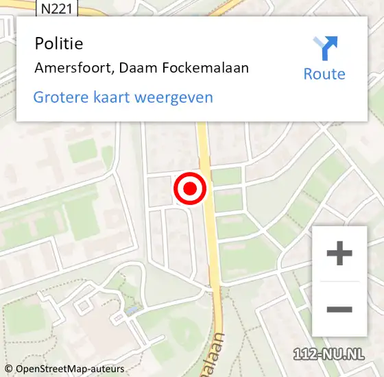 Locatie op kaart van de 112 melding: Politie Amersfoort, Daam Fockemalaan op 9 december 2024 08:23