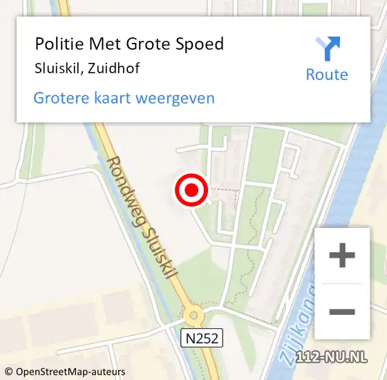 Locatie op kaart van de 112 melding: Politie Met Grote Spoed Naar Sluiskil, Zuidhof op 9 december 2024 08:46