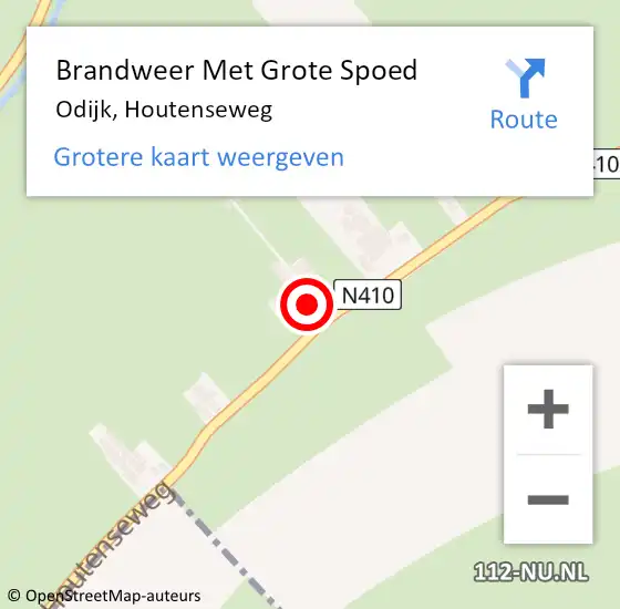 Locatie op kaart van de 112 melding: Brandweer Met Grote Spoed Naar Odijk, Houtenseweg op 9 december 2024 08:50