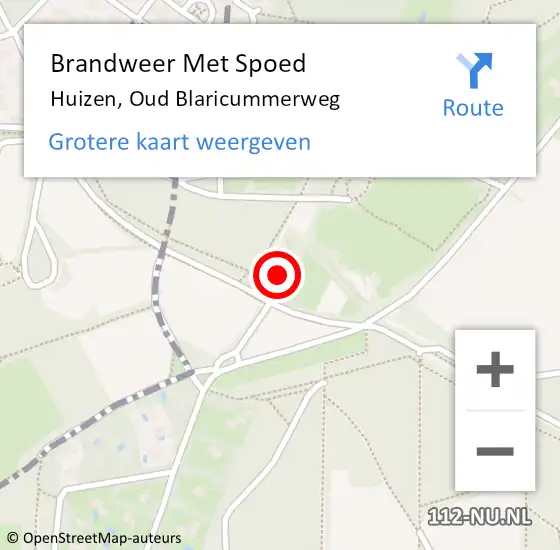 Locatie op kaart van de 112 melding: Brandweer Met Spoed Naar Huizen, Oud Blaricummerweg op 9 december 2024 09:16