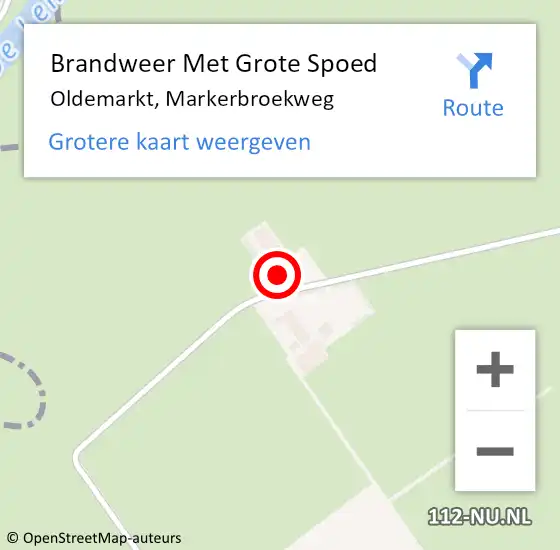 Locatie op kaart van de 112 melding: Brandweer Met Grote Spoed Naar Oldemarkt, Markerbroekweg op 9 december 2024 09:27