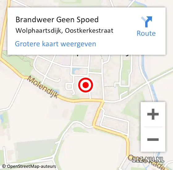 Locatie op kaart van de 112 melding: Brandweer Geen Spoed Naar Wolphaartsdijk, Oostkerkestraat op 29 oktober 2014 18:43