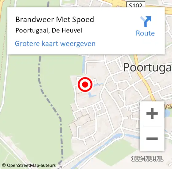 Locatie op kaart van de 112 melding: Brandweer Met Spoed Naar Poortugaal, De Heuvel op 9 december 2024 10:37