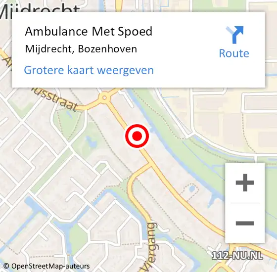 Locatie op kaart van de 112 melding: Ambulance Met Spoed Naar Mijdrecht, Bozenhoven op 9 december 2024 12:11