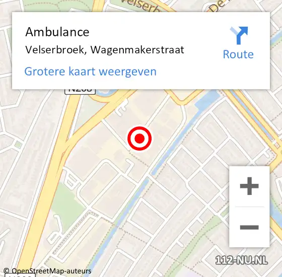 Locatie op kaart van de 112 melding: Ambulance Velserbroek, Wagenmakerstraat op 9 december 2024 13:48