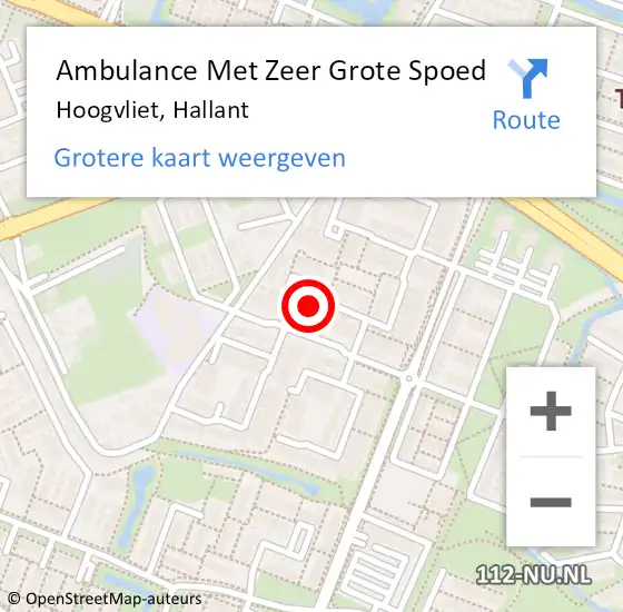 Locatie op kaart van de 112 melding: Ambulance Met Zeer Grote Spoed Naar Hoogvliet, Hallant op 9 december 2024 14:13