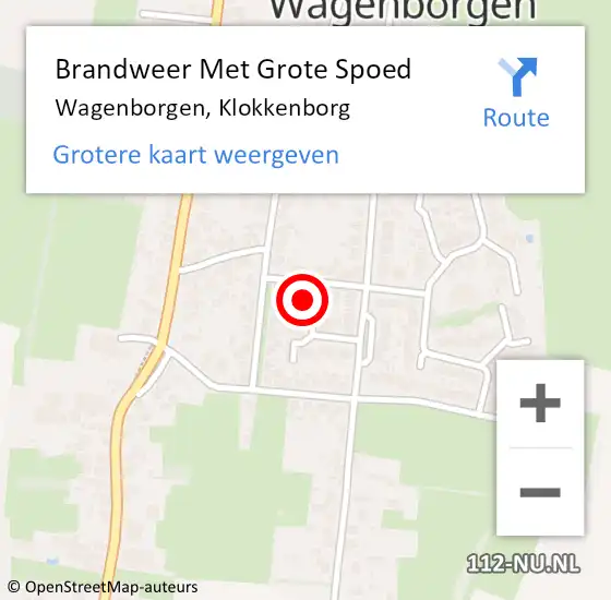 Locatie op kaart van de 112 melding: Brandweer Met Grote Spoed Naar Wagenborgen, Klokkenborg op 9 december 2024 14:15