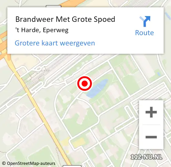 Locatie op kaart van de 112 melding: Brandweer Met Grote Spoed Naar 't Harde, Eperweg op 9 december 2024 14:28