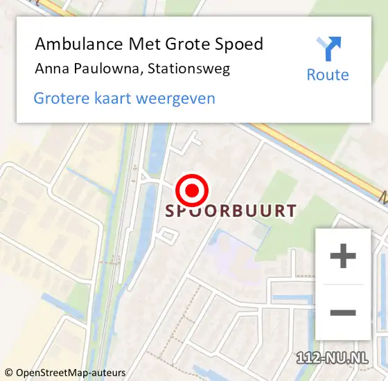 Locatie op kaart van de 112 melding: Ambulance Met Grote Spoed Naar Anna Paulowna, Stationsweg op 9 december 2024 14:55