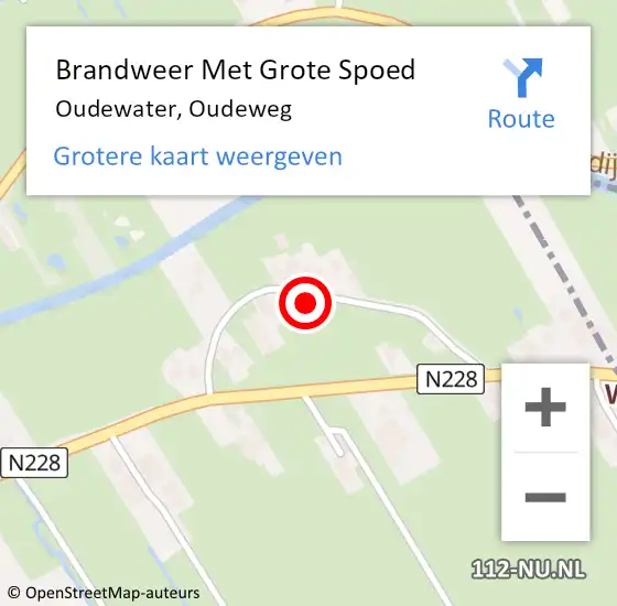 Locatie op kaart van de 112 melding: Brandweer Met Grote Spoed Naar Oudewater, Oudeweg op 9 december 2024 15:43