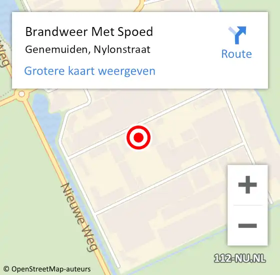 Locatie op kaart van de 112 melding: Brandweer Met Spoed Naar Genemuiden, Nylonstraat op 9 december 2024 15:43