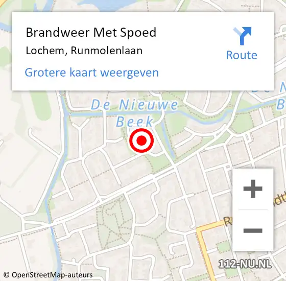 Locatie op kaart van de 112 melding: Brandweer Met Spoed Naar Lochem, Runmolenlaan op 9 december 2024 15:52